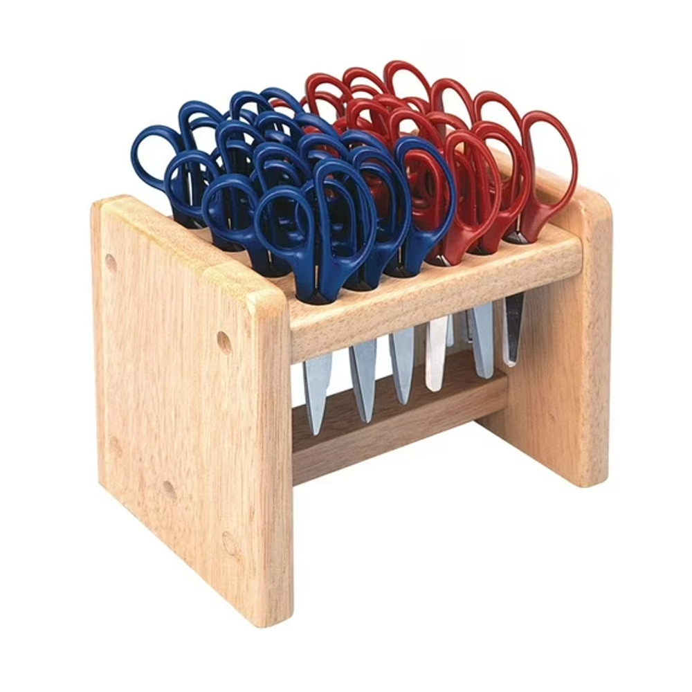 Colorations Natural Oak Wood Scissors Rack - Holds 24 Scissors 8"x6"x5" In Box